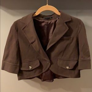 NWOT Theory brown cropped jacket